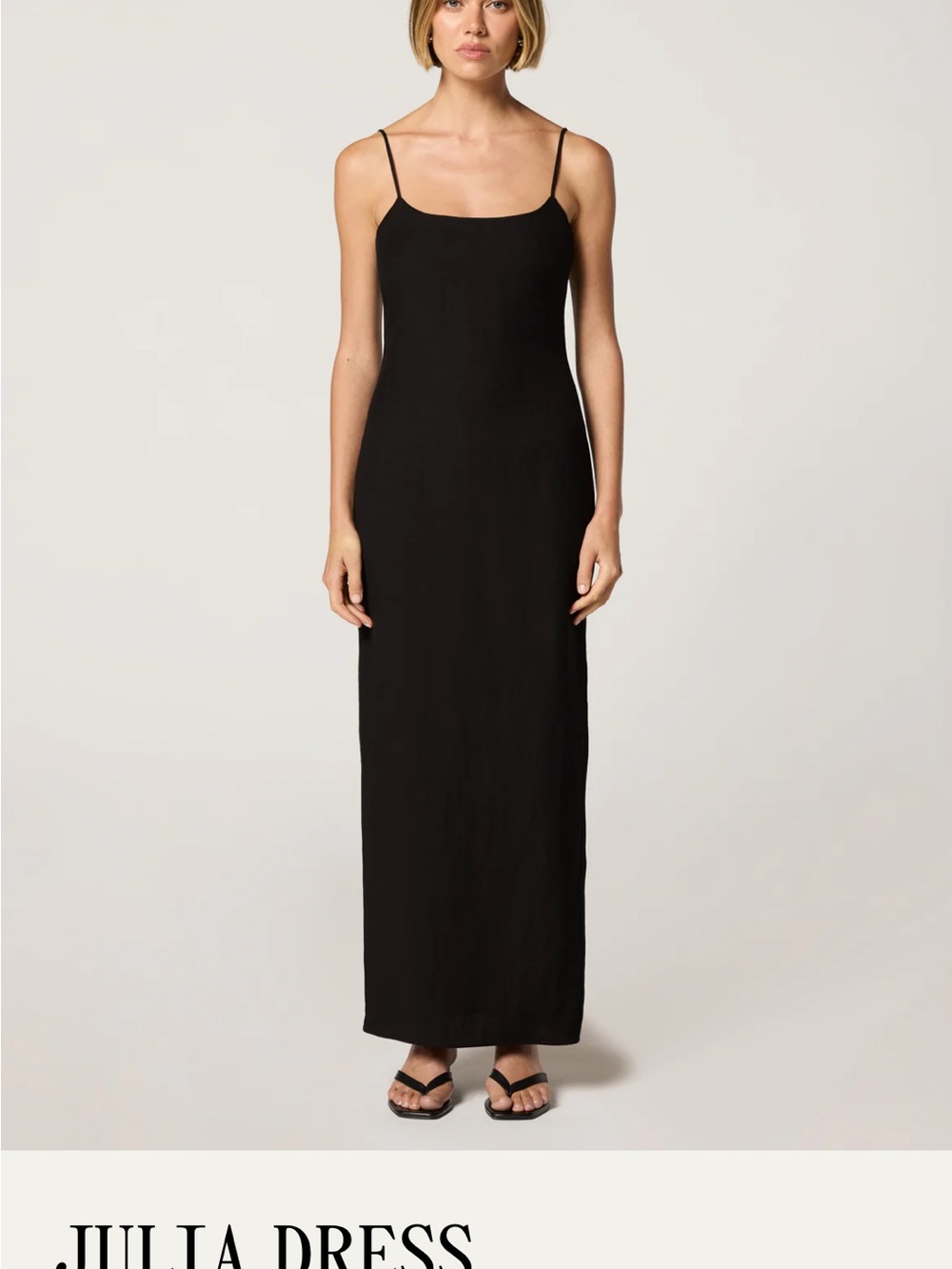 Sleek Black Spaghetti-Strap Maxi Dress